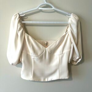 WILFRED cropped cream blouse size M